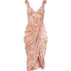 PrettyLittleThing 6 - Pink Kjoler PrettyLittleThing Underwire Detail Draped Midi Dress - Peach