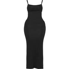 12 - Dame - Lange kjoler - Sort PrettyLittleThing Shape Jersey Strappy Maxi Dress - Black