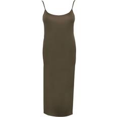 10 - 46 - Grøn Kjoler PrettyLittleThing Shape Jersey Strappy Maxi Dress - Olive Khaki