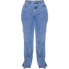 26 - 56 - Bomuld Jeans PrettyLittleThing Split Hem Jeans Plus Size - Vintage Wash