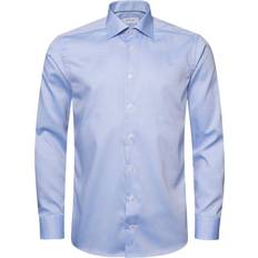 Eton Overdele Eton Light Blue Diamond Twill Shirt Contemporary Fit Mand Langærmede Skjorter hos Magasin Blå