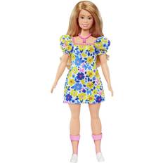 Barbie Plastlegetøj Dukker & Dukkehus Barbie Fashionista Yellow Blue Floral Down Syn [Ukendt]