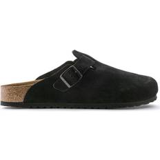 12 - Unisex Udetøfler Birkenstock Boston Soft Footbed Suede Leather - Black