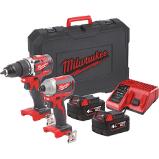 Milwaukee Batterier - Bore-/Skruemaskiner Sæt Milwaukee M18 CBLPP2B-402C (2x4.0Ah)