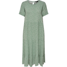 Rund hals - Viskose Kjoler Only Abigail Life S/S Midi Dress - Chinois Green