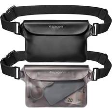 Vandtætte - Velcro Bæltetasker Spigen A620 Waterproof Case Aqua Shield Waist Bag 2-pack - Black