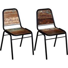 VidaXL Multifarvet Køkkenstole vidaXL Spisebordsstole massivt genbrugstræ Køkkenstol 2stk