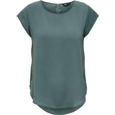 46 - Polyester Bluser Only Vic Loose Short Sleeve Top - Green/Balsam Green