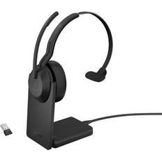 Aktiv støjreduktion - On-Ear - Trådløse Høretelefoner Jabra Evolve2 55 UC Mono USB-A with Charging Stand