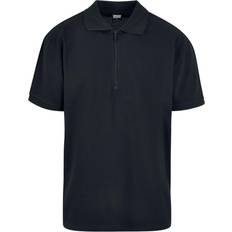 Urban Classics Herre - XL Polotrøjer Urban Classics Oversized Zip Polo Shirt - Black