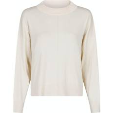 40 - Elastan/Lycra/Spandex - Striktrøjer Sweatere Neo Noir Binni Solid Kint Sweater - Cream
