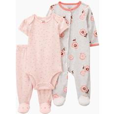0-1M Øvrige sæt Carter's Infant Girls 3-Piece Floral Bodysuit Set Pink NB