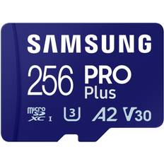 256 GB - V30 - microSDXC Hukommelseskort & USB Stik Samsung PRO Plus microSDXC Class 10 UHS-I U3 V30 A2 180/130MB/s 256GB +SD adapter