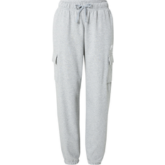 Nike Dame Bukser Nike Sportswear Club Fleece Mid-Rise Oversized Cargo Sweatpants Women's - Dark Gray Heather/White