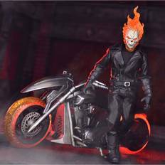 Mezco Toyz Plastlegetøj Actionfigurer Mezco Toyz Ghost Rider Action Figure on Hell Cycle with Sound & Light Up 1/12