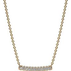 Pandora Sølv Smykker Pandora Timeless Single Row Bar Collier Necklace - Gold/Transparent