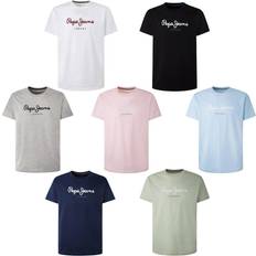 Pepe Jeans Hvid T-shirts & Toppe Pepe Jeans Eggo Logo Print T-Shirt in Cotton with Crew Neck