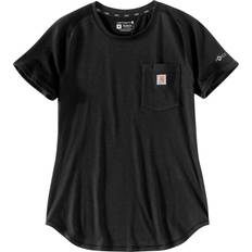 Carhartt Dame T-shirts Carhartt Women's Force Relaxed Fit Midweight Pocket T-Shirt, Black
