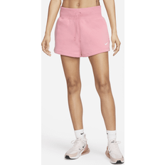 12 - 32 - Dame - Pink Bukser & Shorts Nike Sportswear Phoenix-shorts med høj talje fleece til kvinder Pink