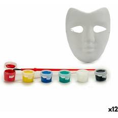 Hvid Ansigtsmasker Kostumer Pincello Håndværkssæt Maske Hvid Plastik 12 enheder