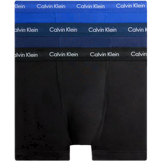 Calvin Klein Elastan/Lycra/Spandex Underbukser Calvin Klein Cotton Stretch Trunks 3-pack - Cobalt Blue/Night Blue/Black