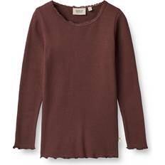 Wheat Kid's Rib Reese T-shirt - Aubergine