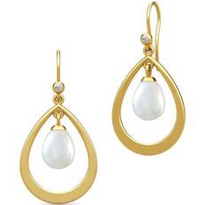 Julie Sandlau Sølv Smykker Julie Sandlau Afrodite Droplet Earrings - Gold/Transparent/Pearls