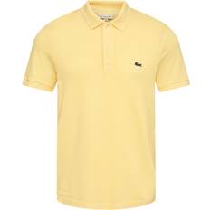 Lacoste Gul T-shirts & Toppe Lacoste Short Sleeved Ribbed Collar Shirt Mand Kortærmede Poloer Slim Fit Bomuld hos Magasin Yellow
