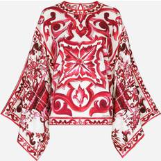 4XL - Dame - Multifarvet Overdele Dolce & Gabbana Majolica-print charmeuse blouse