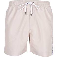 Calvin Klein Beige Badebukser Calvin Klein Drawstring Swim Shorts Logo Tape BEIGE