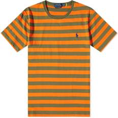 Polo Ralph Lauren Dame - L T-shirts & Toppe Polo Ralph Lauren Orange/grøn stribet T-shirt med ikonlogo Orange/Grøn