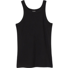 26 - 32 - Elastan/Lycra/Spandex Toppe H&M Ribbed Vest Top - Black