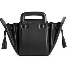 Ami Paris Accordéon leather bucket bag unisex Calf Leather/Polyester One Size Black