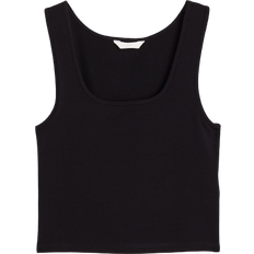 H&M Jersey Overdele H&M Cropped Tank Top - Black