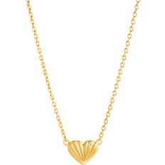 Herre - Justérbar størrelse - Sølv Halskæder ByBiehl Just Love Heart Necklace - Gold/Transparent