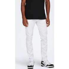 Elastan/Lycra/Spandex - Herre - Hvid Jeans Only & Sons Slim White Denim 6529 Jeans