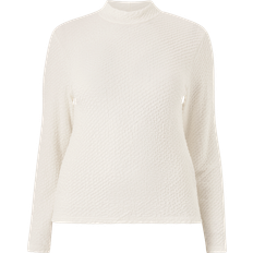36 - 3XL - Dame Sweatere Selected Med Tekstur Rullekrave hvid