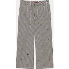 Kenzo Dame Bukser & Shorts Kenzo Navy & White Paris Sumire Jeans Dm Rinse Blue Deni WAIST