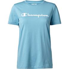 Champion Bomuld - Herre - S T-shirts Champion Script Logo T-shirt Dame Blå
