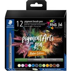 Pensler Staedtler Brush Pen Pigment Natur 12 Stk/Ass Fjernlager, 5-6 dages levering