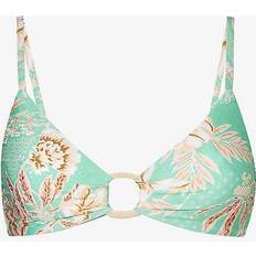 16 - Grøn Bikinitoppe Seafolly Womens Mint Eden Floral-print Bikini top
