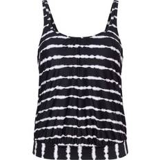 Wiki Crete Tankini Top - Black Pattern