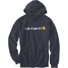 Blå - Herre - Polyester Overdele Carhartt Men's Loose Fit Midweight Logo Graphic Hoodie - New Navy
