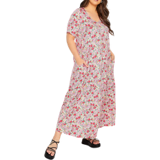 Yours Dame Kjoler Yours Women Plus Size Pleat Front Maxi Dress - Pink