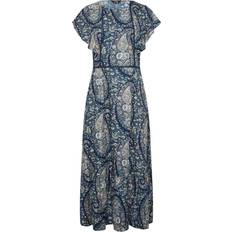 12 - Blå - Lange kjoler LTS Tall Paisley Print Frill Sleeve Maxi Dress - Navy Blue