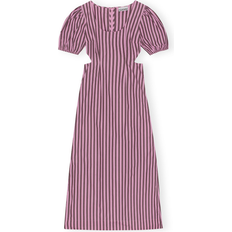 Ganni Stribede Kjoler Ganni Striped Cutout Dress - Bonbon
