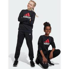 Adidas 152 Tracksuits Børnetøj adidas Træningsdragt Essentials Fleece Big Logo Sort/Rød/Hvid Børn