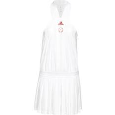 Plisseret - Polyester Kjoler adidas Women's All-In-One Tennis Dress - White/Scarlet