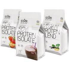 Bananer - Pulver - Ærteproteiner Proteinpulver Star Nutrition Vegan Mix&Match 3x1kg