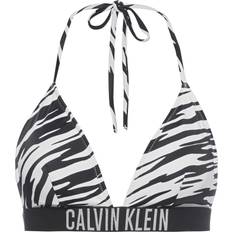 10 - 48 - Zebra Tøj Calvin Klein Underwear Bikini-bh Fixed Triangle-RP-Print Sort